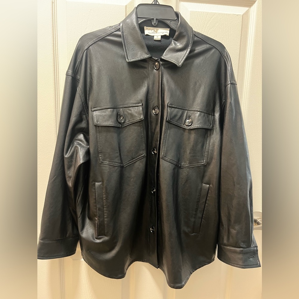 Vintage Havana Oversized Faux Leather Shirt